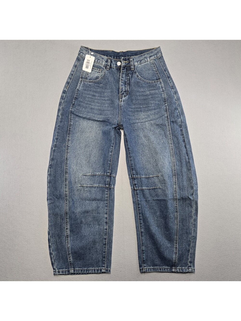 ARTIST SKP522 Women's Wide Barrel Jeans Size M Denim Blue Cotton Viscose Polyest